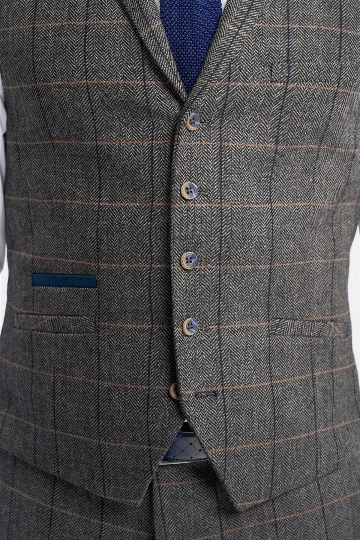 Cavani - Albert Check Waistcoat - Grey