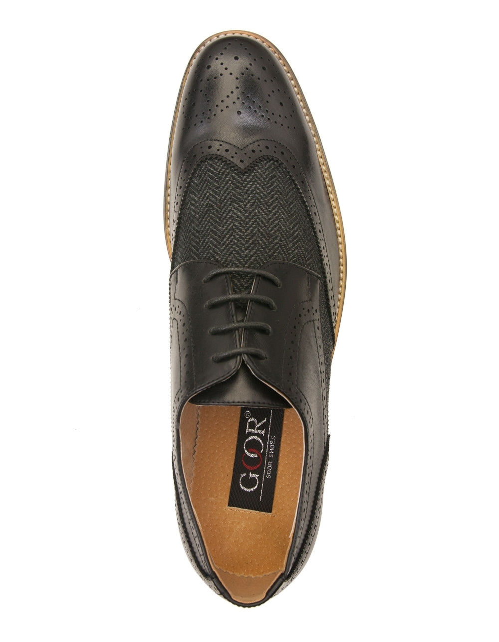 Gibson Lace Semi Brogue - Black