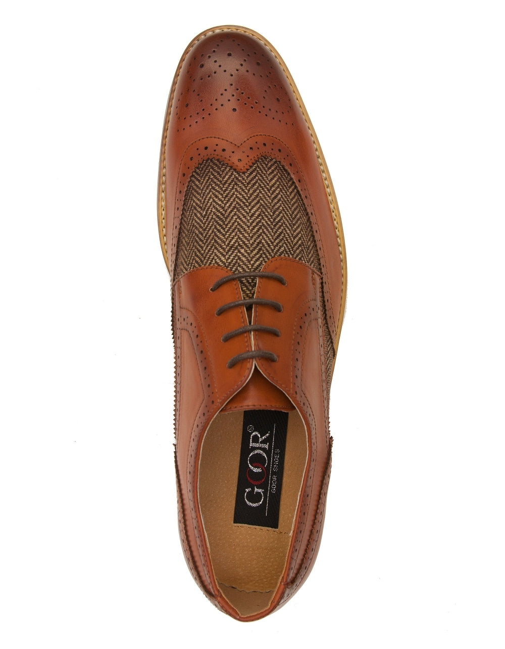 Gibson Lace Tweed Shoe - Dark Tan
