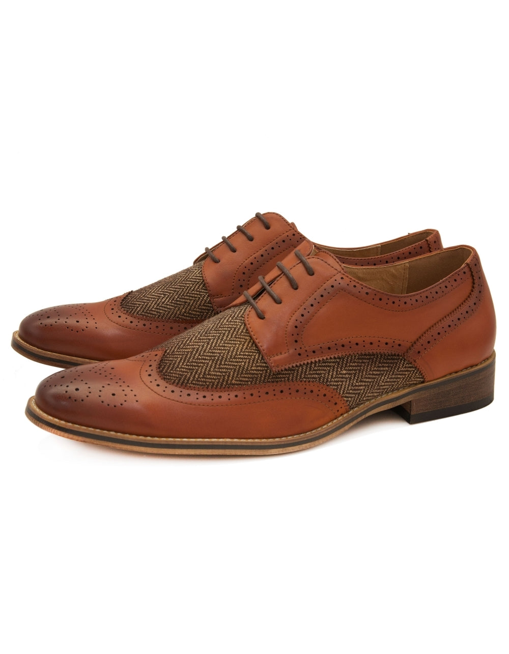Gibson Lace Tweed Shoe - Dark Tan