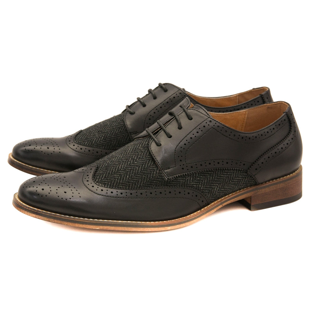 Gibson Lace Semi Brogue - Black