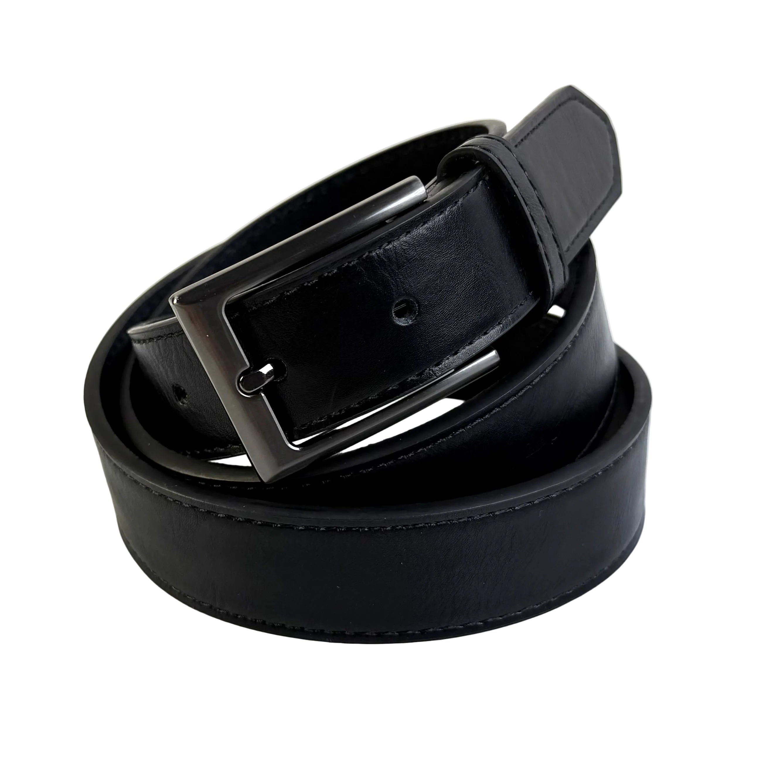 Black Leather Lined Suit Belt – 30mm