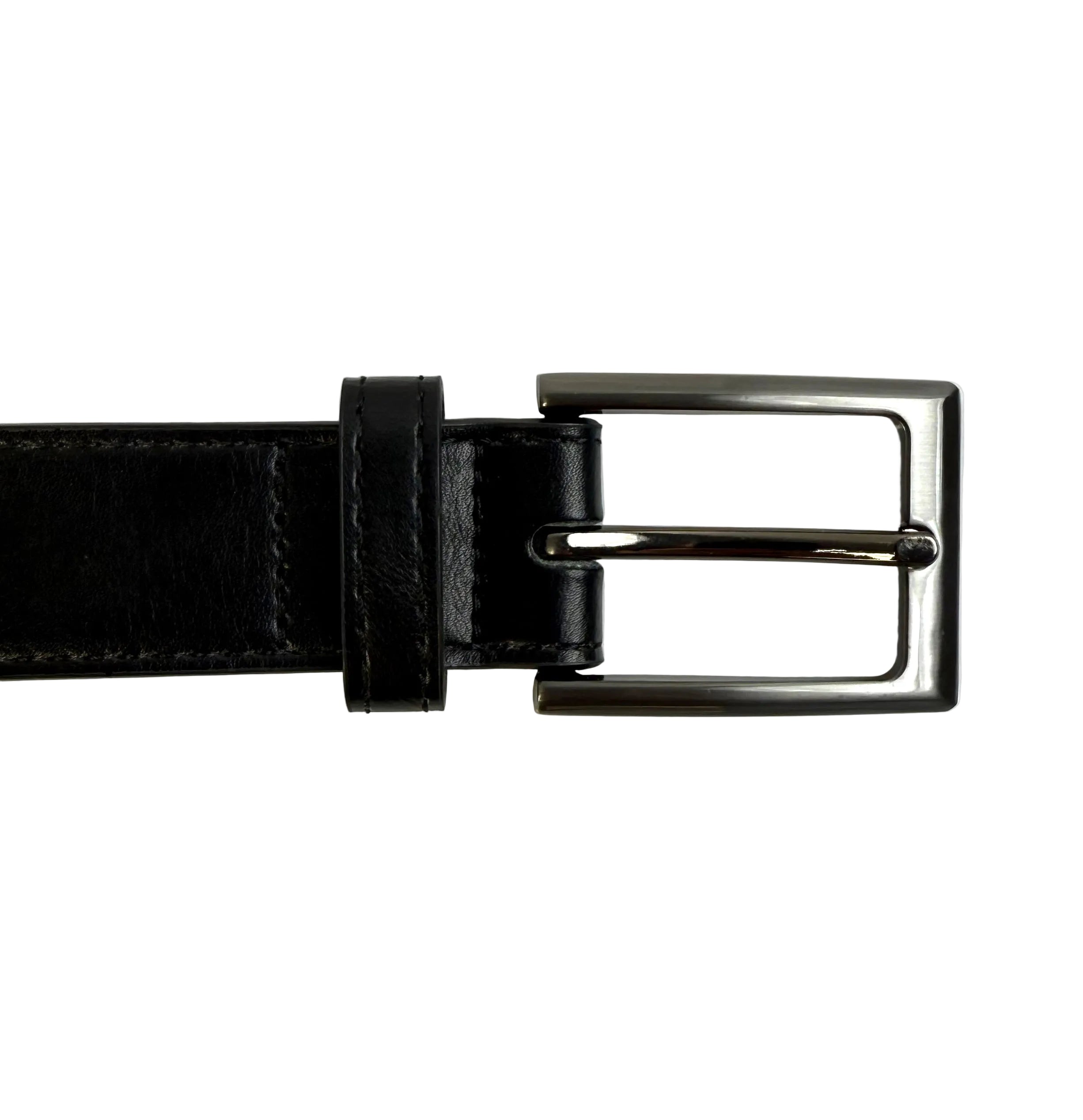 Black Leather Lined Suit Belt – 30mm