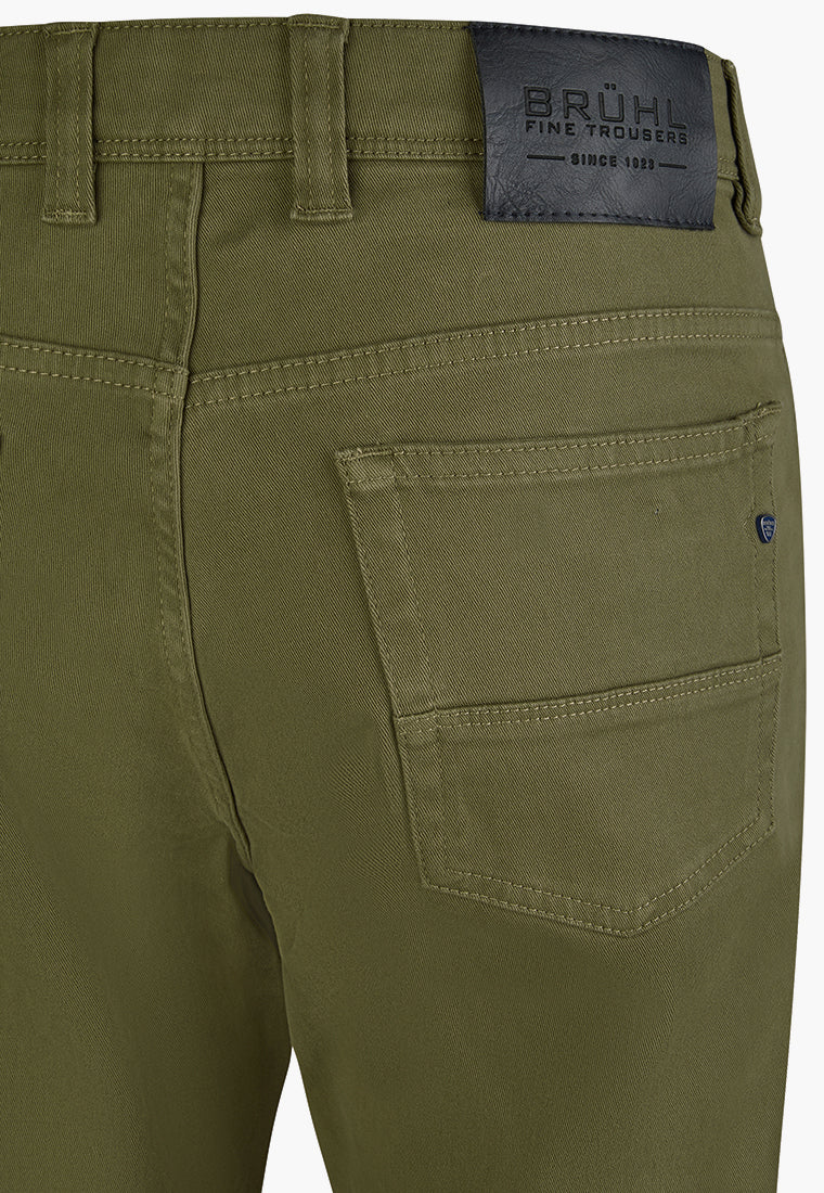 York Cotton High Stretch Chino - Olive Green