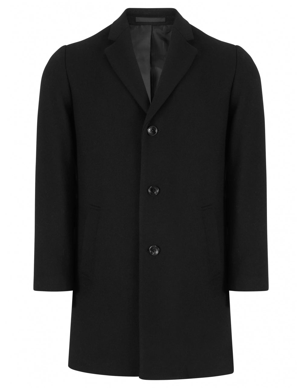 Osbourne Wool-Blend Overcoat - Black