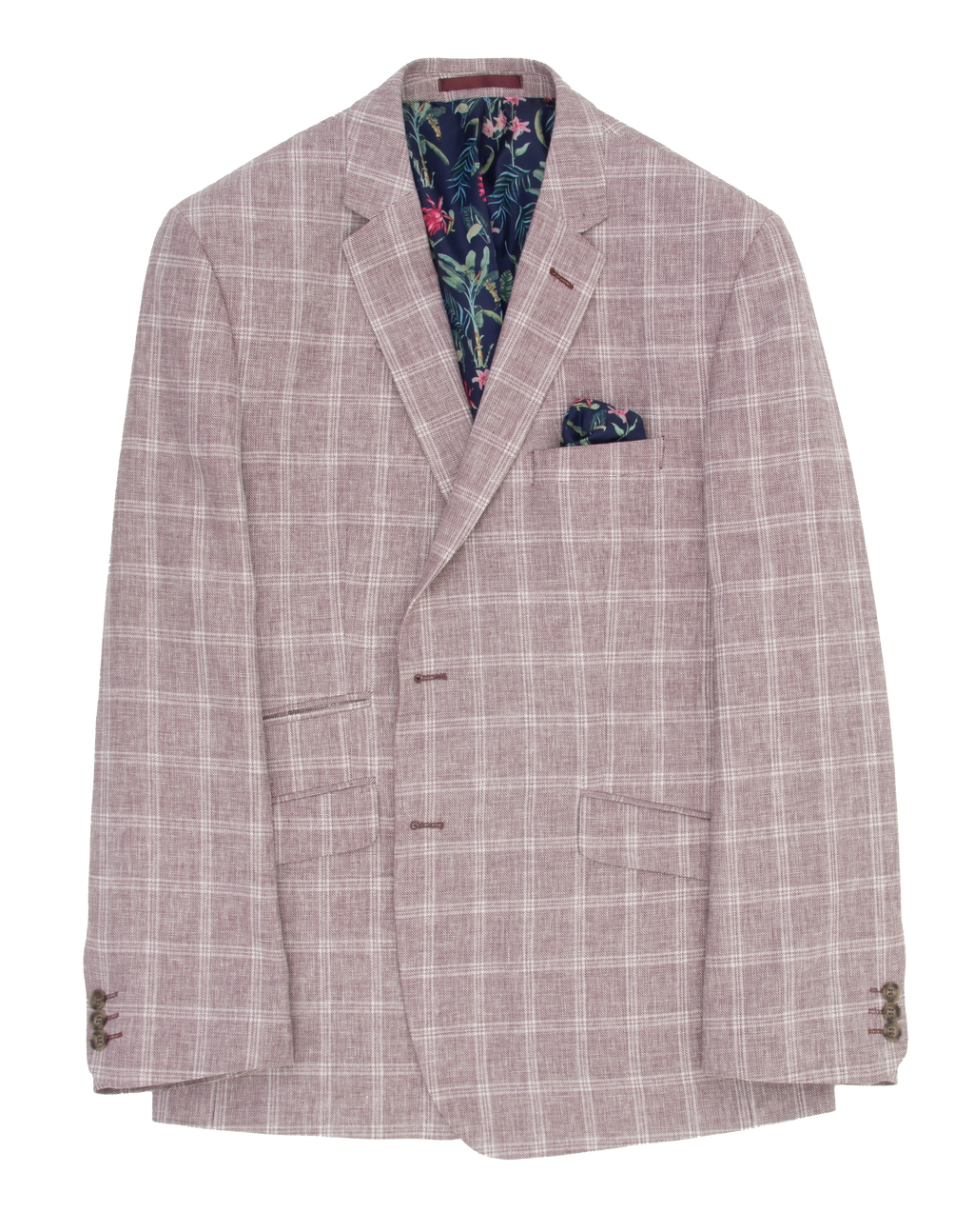 Scott Pink Check Linen Blend Jacket