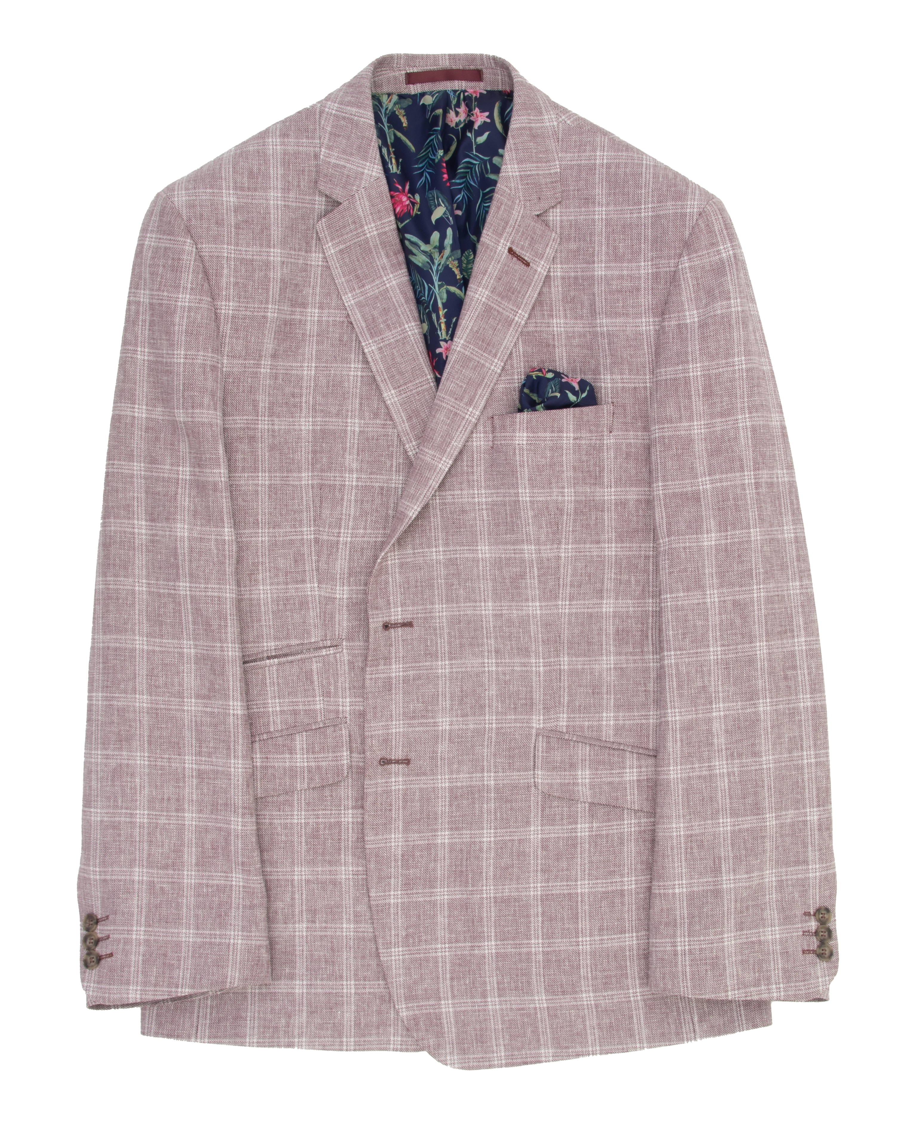 Scott Pink Check Linen Blend Jacket