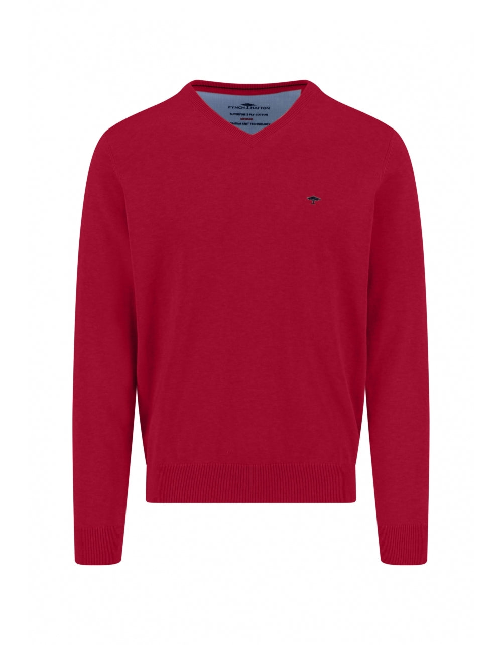 Premium Superfine Cotton V-Neck Jumper - Cranberry