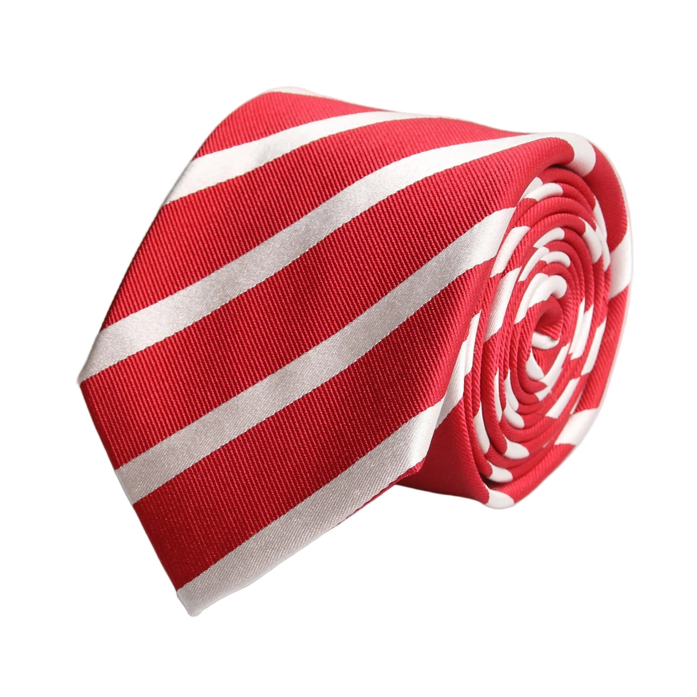 Van Buck Red & White Silk Stripe Tie | Made in England