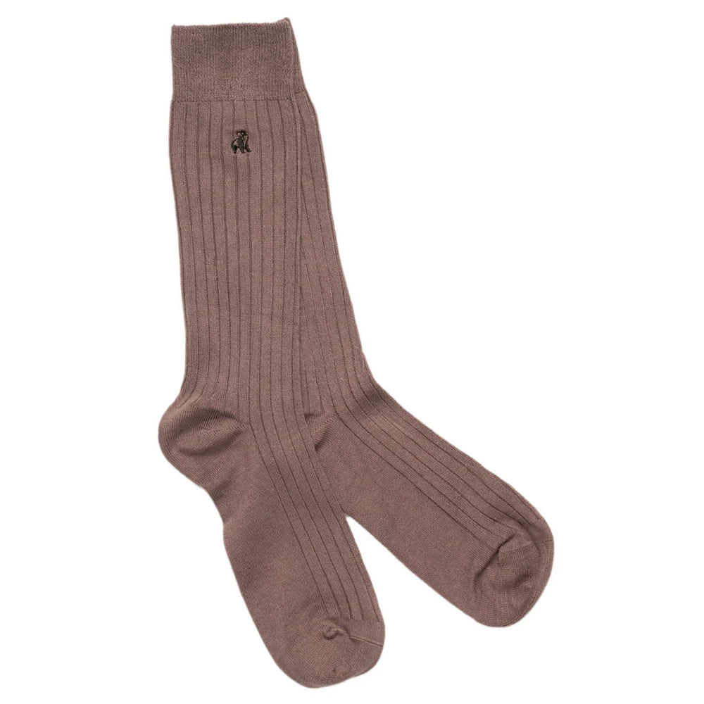 Plain Ribbed Bamboo Socks - Grey
