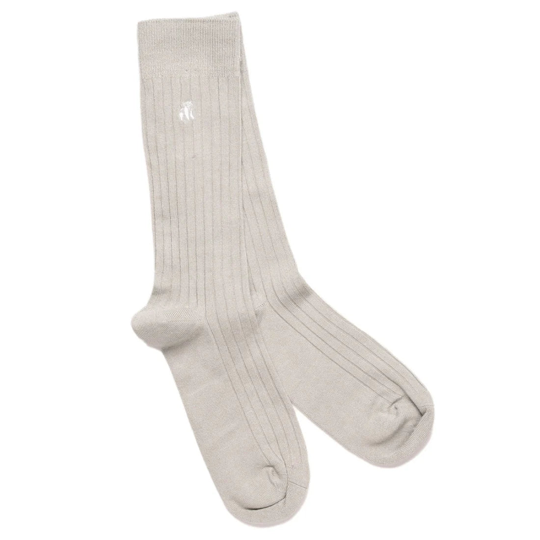 Plain Ribbed Bamboo Socks- light grey