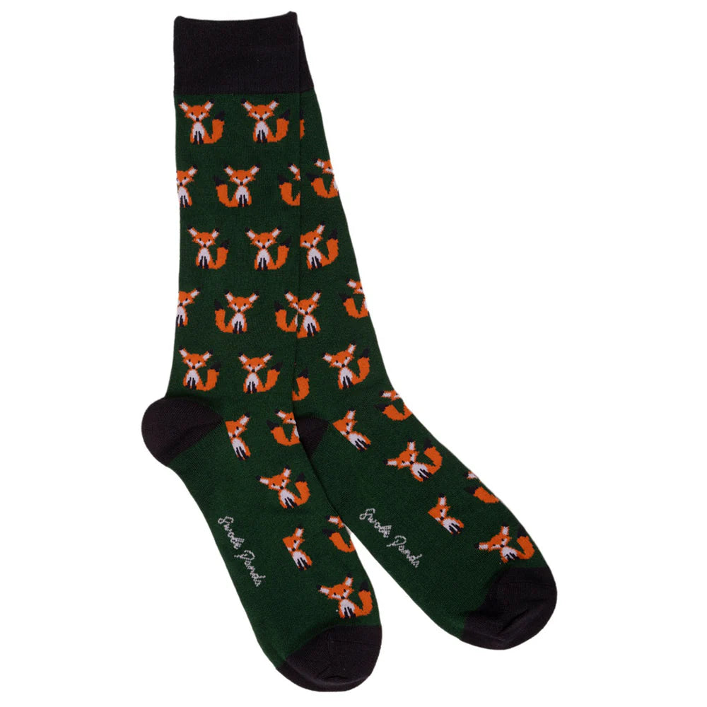 Fox Bamboo Socks | Swole Panda | Green