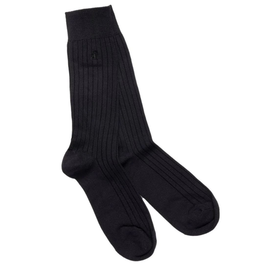Plain Ribbed Bamboo Socks- Navy