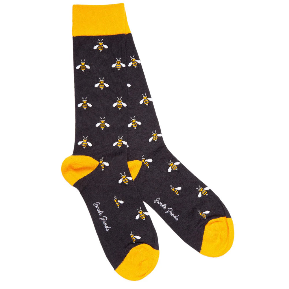 Swole Panda Navy Bumblebee Bamboo Socks