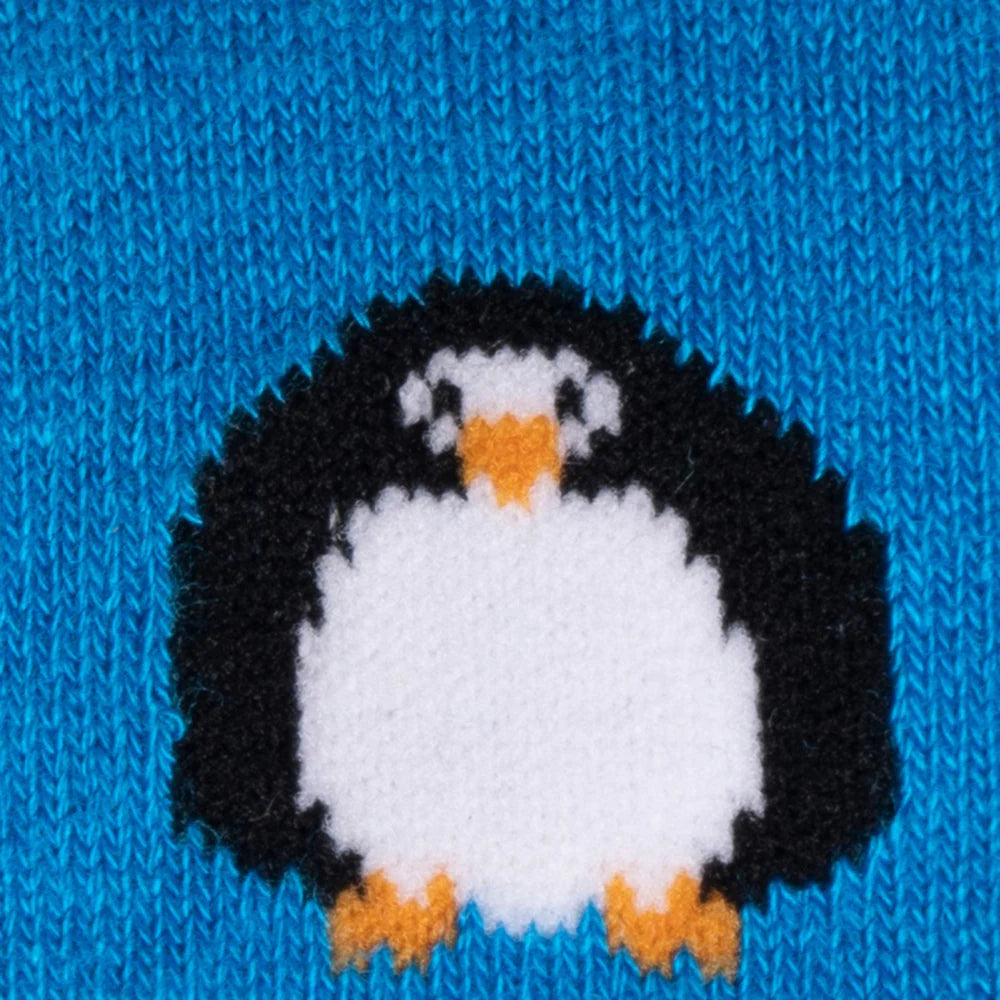 Penguins Bamboo Sock- Blue