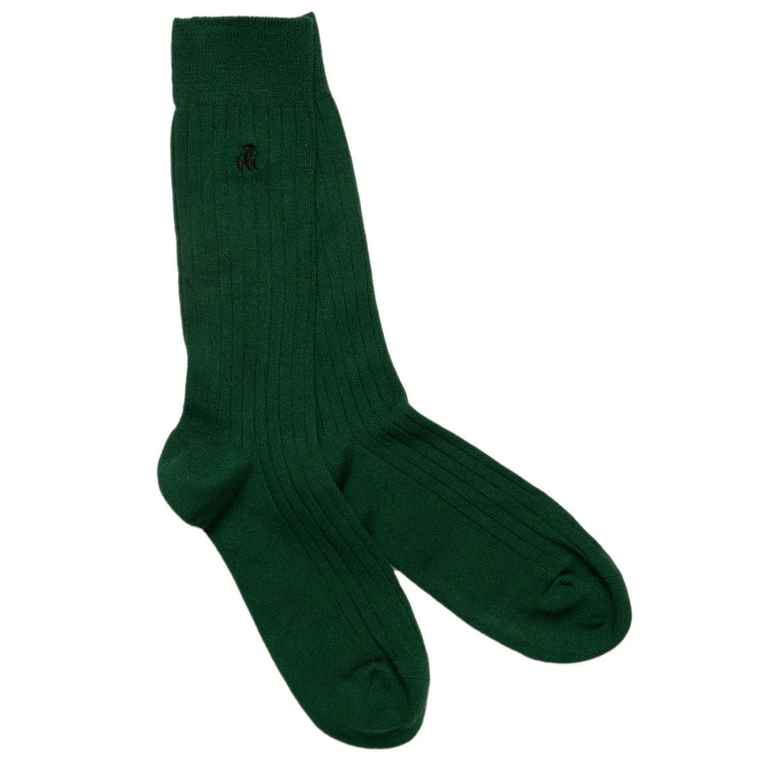 Plain Ribbed Bamboo Socks- Racing Green