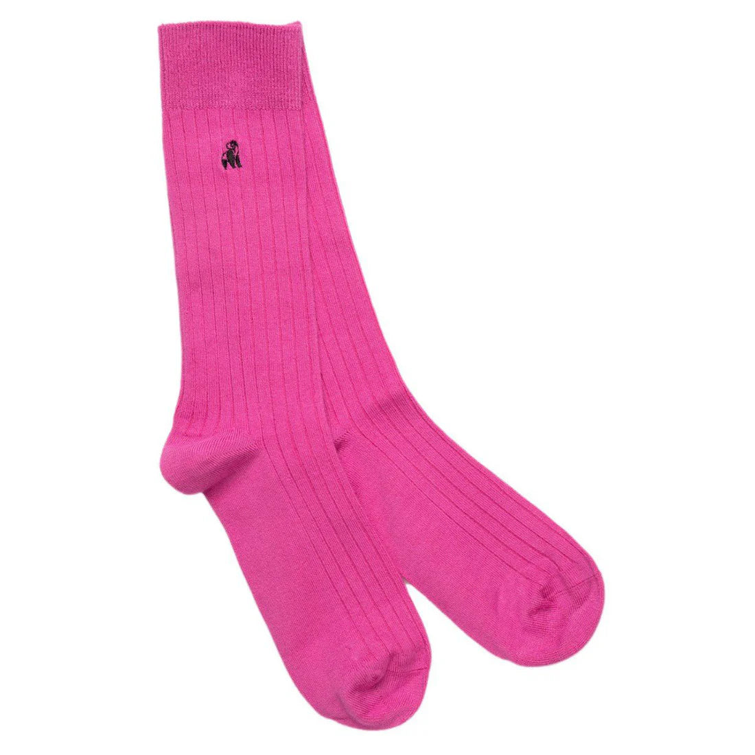 Plain Ribbed Bamboo Socks- Rich Pink