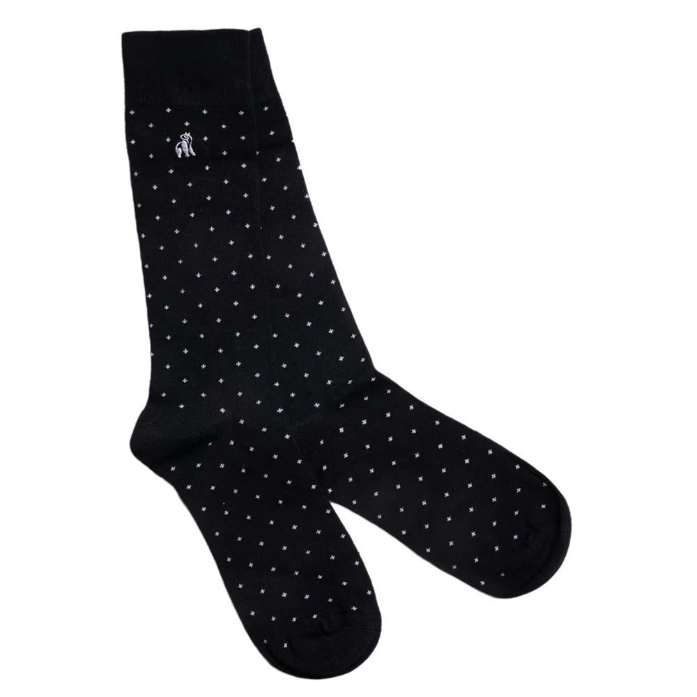 Black White Spot Bamboo Socks – Swole Panda