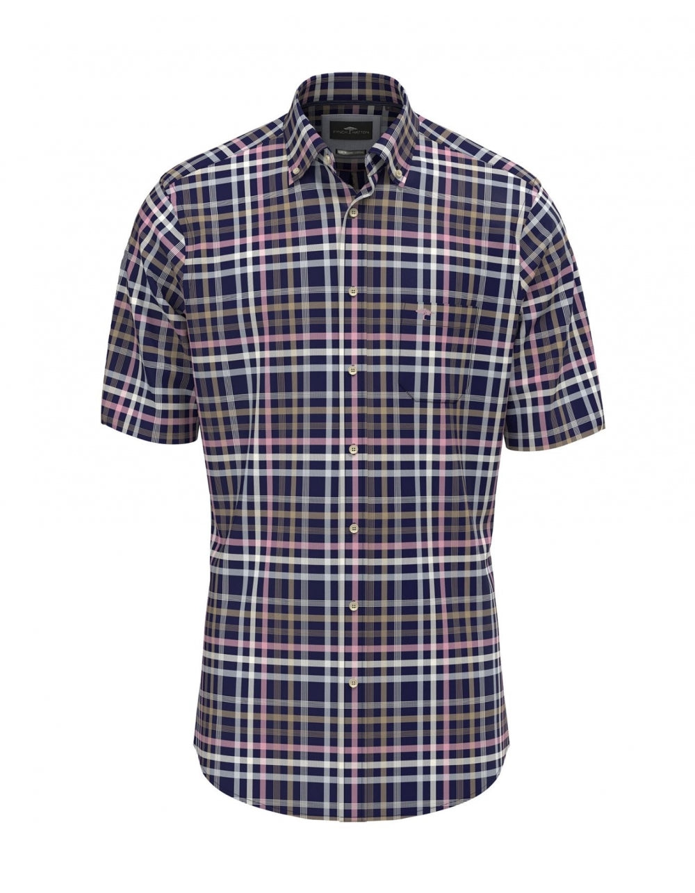 Soft Wash Slub Check Shirt - Navy