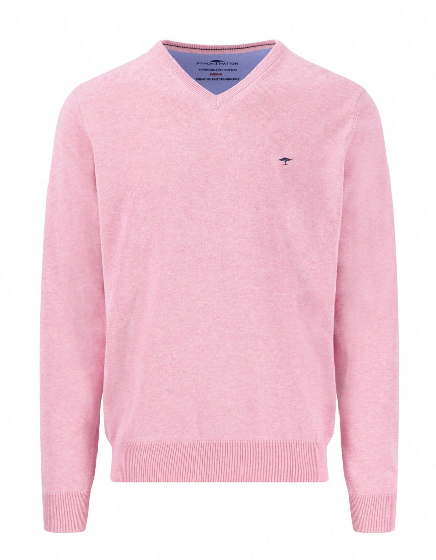 Superfine Cotton V Neck - Peony