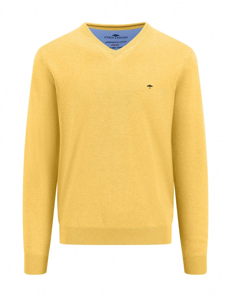 Superfine Cotton V Neck - Yellow