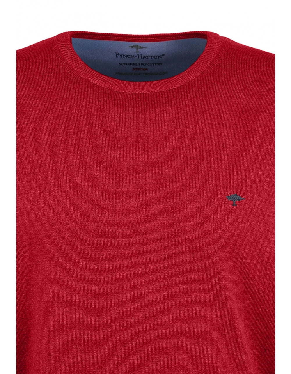 Fynch-Hatton - Superfine Pima Cotton Round Neck Jumper - Indian Red