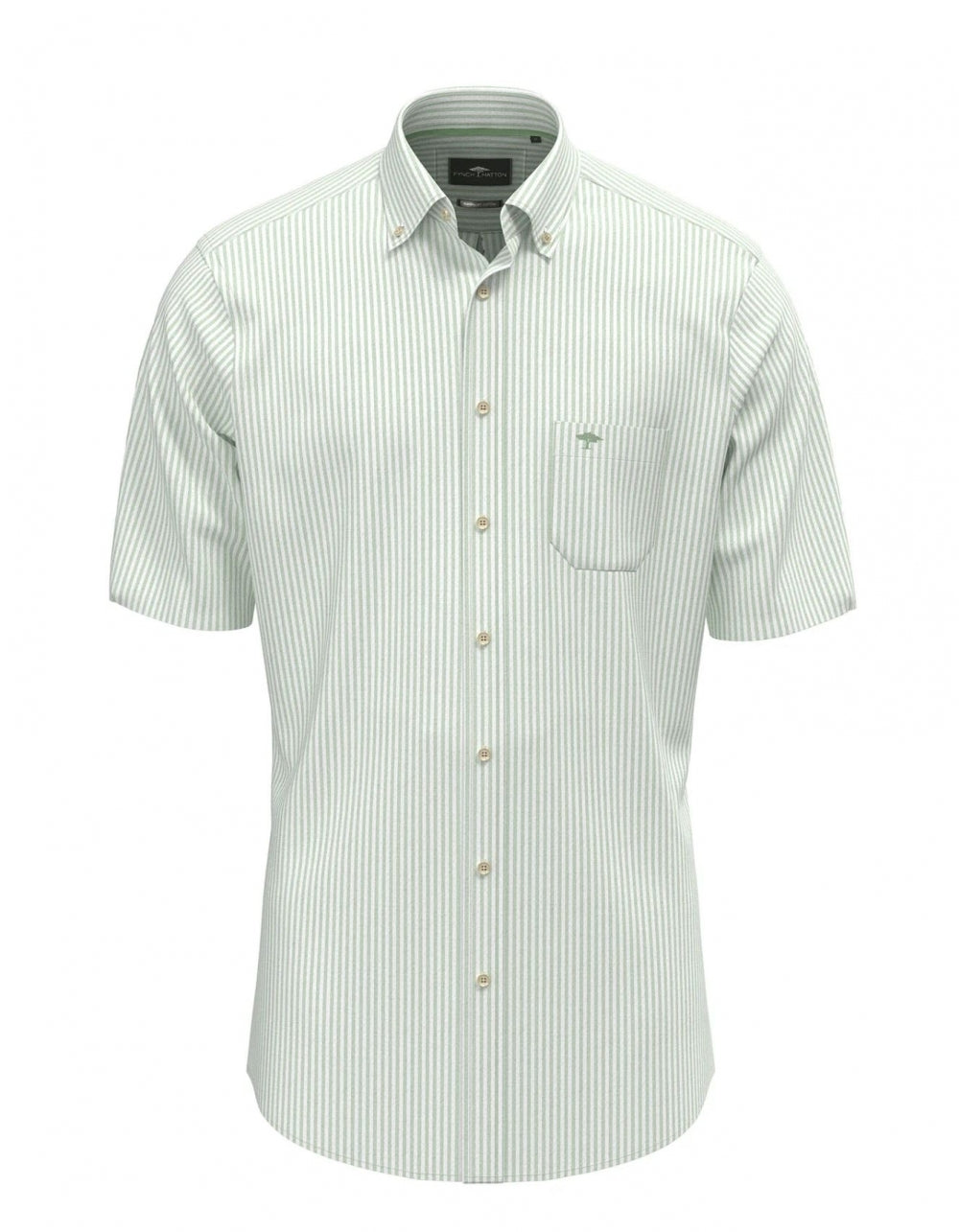 Supersoft Cotton Seersucker Check Shirt - Turf Green